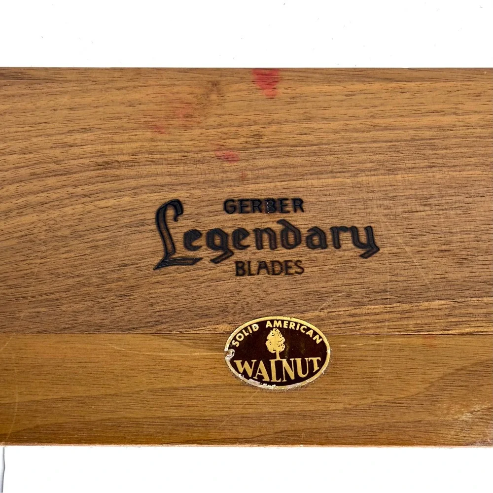 Gerber Legendary Blades Snickersnee Durendal Ron Carving Set Walnut Case Vintage
